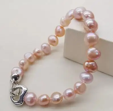Bracelet Natural Freshwater Black//PurpleWhite/Pink Pearl Bracelet Fine Pearl Jewelry For Women