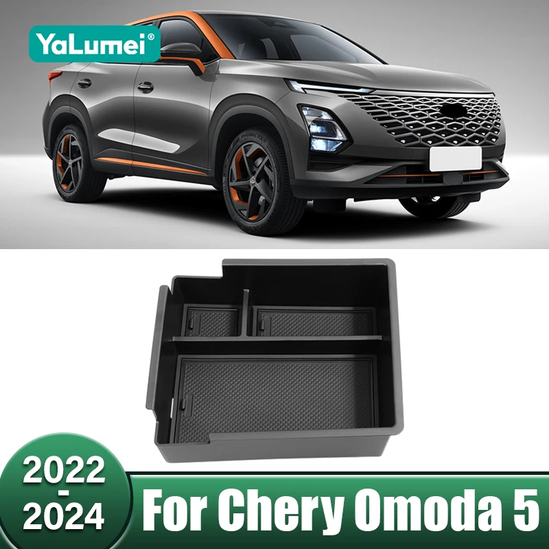 

ABS Car Center Console Organizer Containers Tray Armrest Storage Box Interior Accessories For Chery Omoda 5 2022 2023 2024