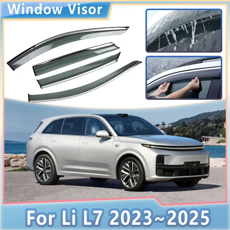 4pcs Car Side Windows Rain Visor For Lixiang L7 Li L7 2023 2024 2025 Shade Shield Awnings Cover Deflector Protector Accessories