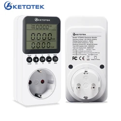 220V Digital Wattmeter Socket EU Plug AC Power Analyzer Energy Unit Electric Consumption Meter VA PF HZ Watt Kwh Meter