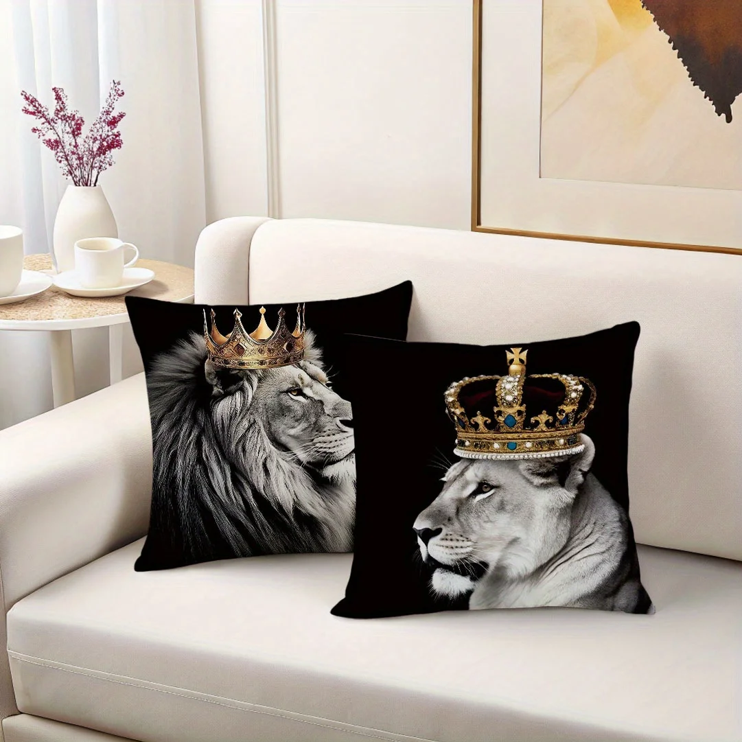 1/4pcs Lion King Theme Family Love Pillows Sofa cushion cover home bedroom room decoration