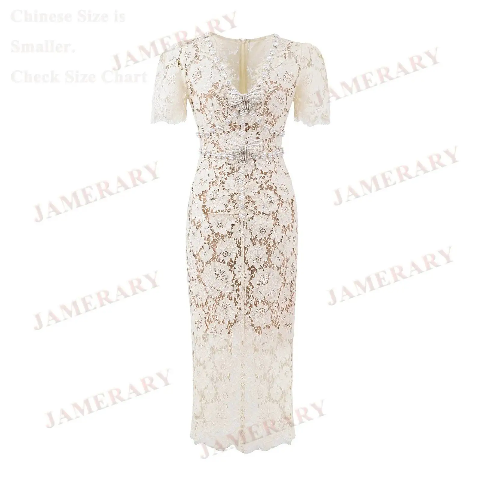 

2 Piece Big Bow Summer Luxury Formal Evening Long Dresses Women Wedding Lace Sheath Dress Party Short Sleeve Vestidos De Fiesta