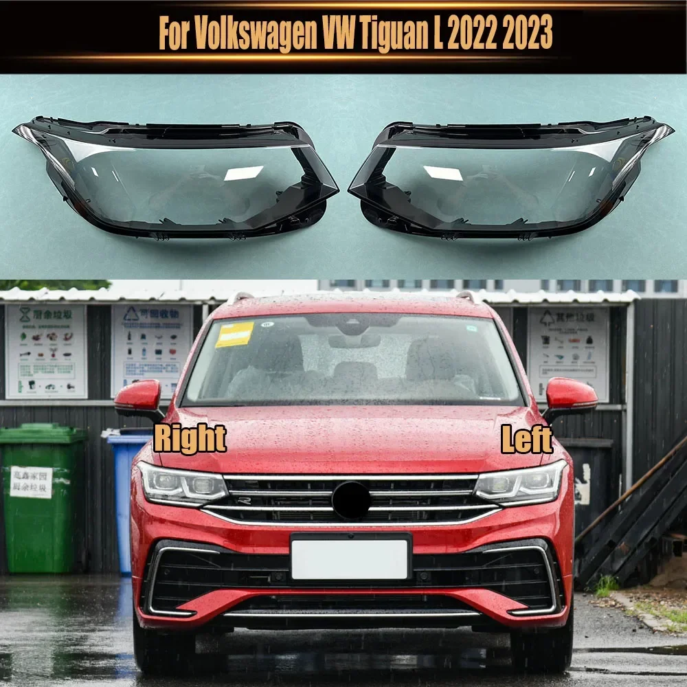 

For Volkswagen VW Tiguan L 2022 2023 Headlamps Plastic Cover Transparent Lampshade Headlights Cover Lens Glass Headlamp Shell