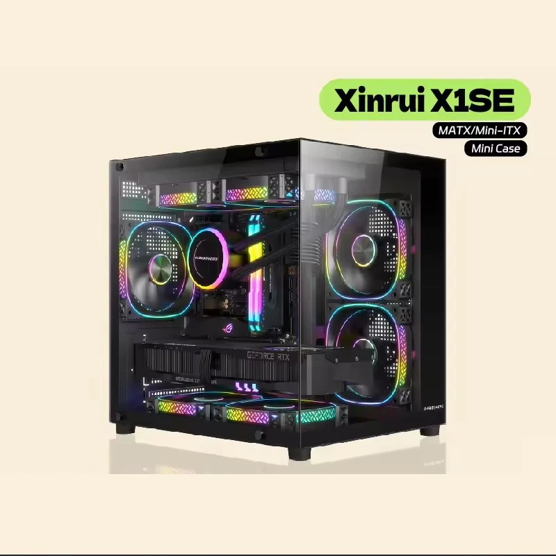 G-PARTNERS Xinrui X1SE MATX Mini-ITX PC Case Column-Free Panoramic Sea View Room 240 Water-Cooled Mini Panoramic Computer Case