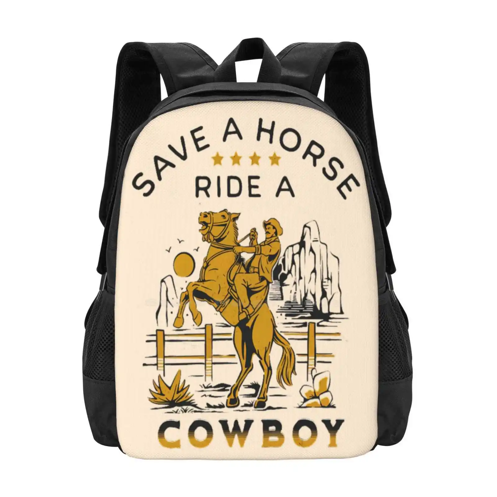 Save A Horse Ride A Cowboy Shirt, Vintage, Retro Hot Sale Schoolbag Backpack Fashion Bags Save A Horse Ride A Cowboy Vintage