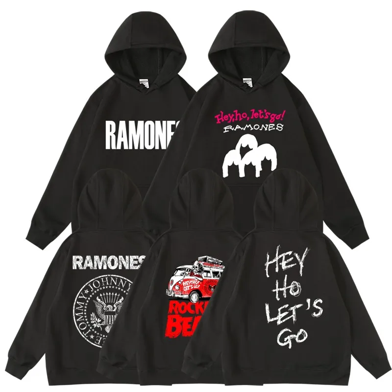 

Мужская толстовка с капюшоном и принтом Ramones, осенне-зимняя модель