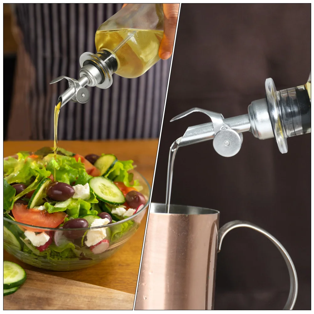 

4 Pcs Pourer Spouts Stainless Steel Silver Grease Nozzle Bottle Pourers Olive Oil Dispenser Cooking Oil Dispenser Liquor Pour