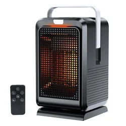 ポータブル電動デスクトップヒーター,1000W,ミニ,高速加熱,セラミックチャンネル,スペース付き,リモコン,家庭用,110v,220v