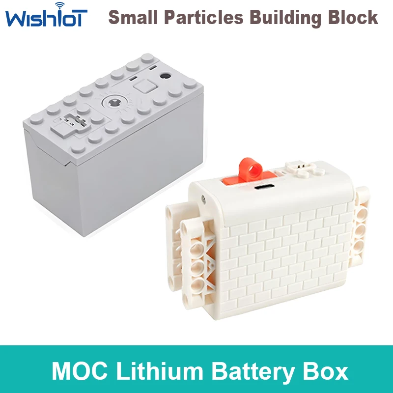 

MOC Lithium Battery Box Rechargeable Multi-function Power Up Tool Car Train Motor Speed Adjust Control for Building Blocks 8878