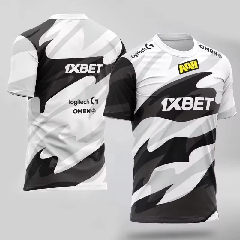 Adult Kids 2024 CSGO Team Uniform NAVI Team Tee Competition Simple Men 3D Digital Printing Short-Sleeved T-shirts Sports Tops