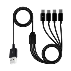 Multi Charging Cable 4 in 1 Multiple USB Fast Charge Cord with 4x Type C Port