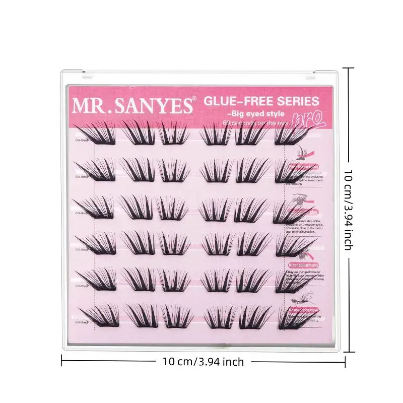 1 Set Glue Free Cluster Eyelashes With Natural Big Eye Effect Easy Apply For Beauty Lovers Daily Party Makeup