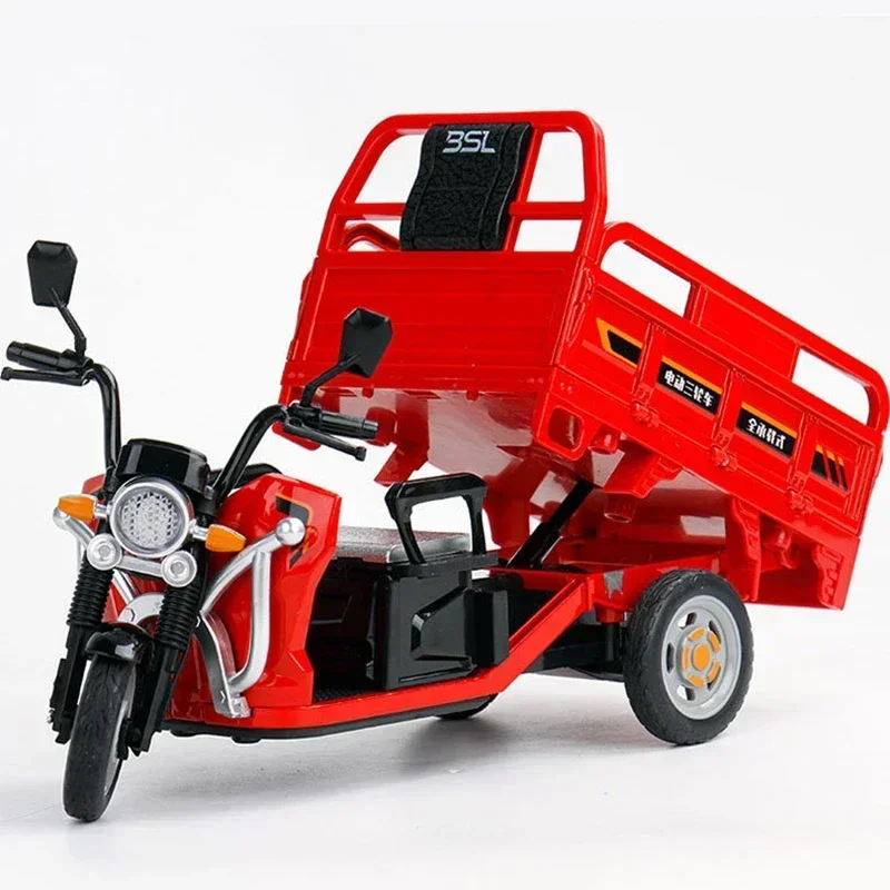 

1:12 Sanbengzi Alloy Three Wheeler Motorcycle Model Diecasts Metal Toy Electric Tricycle Motorcycle Gifts Alloy Motorcycle Model