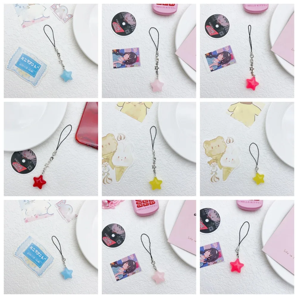 Fashion Star Star Phone Strap Pendant Keychain Phone Hanging Rope Universal Candy Color Mobile Phone Chain Telephone Jewelry