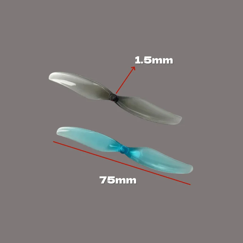 مروحة Qianfeng 75 مم 3 بوصة، شفرتين، قابلة للعكس، بأقطار فتحة 1.0 مم و1.5 مم، لطائرة كوادكوبتر #2