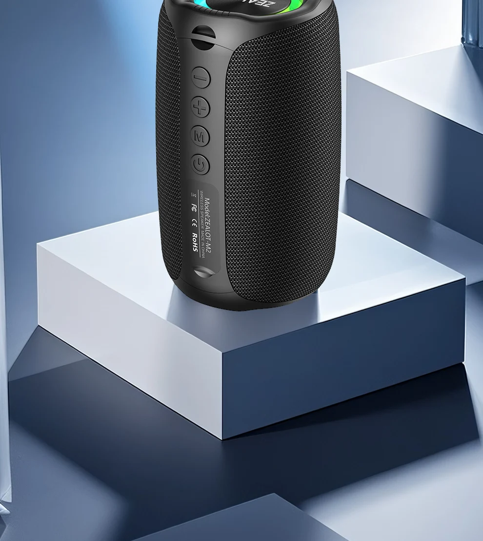 ZEALOT-M2 10W Tragbarer Bluetooth 5.4 Lautsprecher Outdoor Wasserdichter Kabelloser TWS Mini-Säulenlautsprecher Outdoor TF-Karte – Detail 14