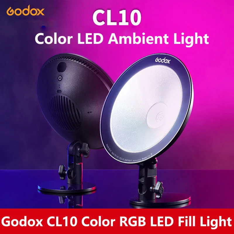 Godox Color Atmosphere LED ضوء ناعم Godox CL10 RGB LED للبث المباشر على YouTube TikTok Gaming Photography Studio