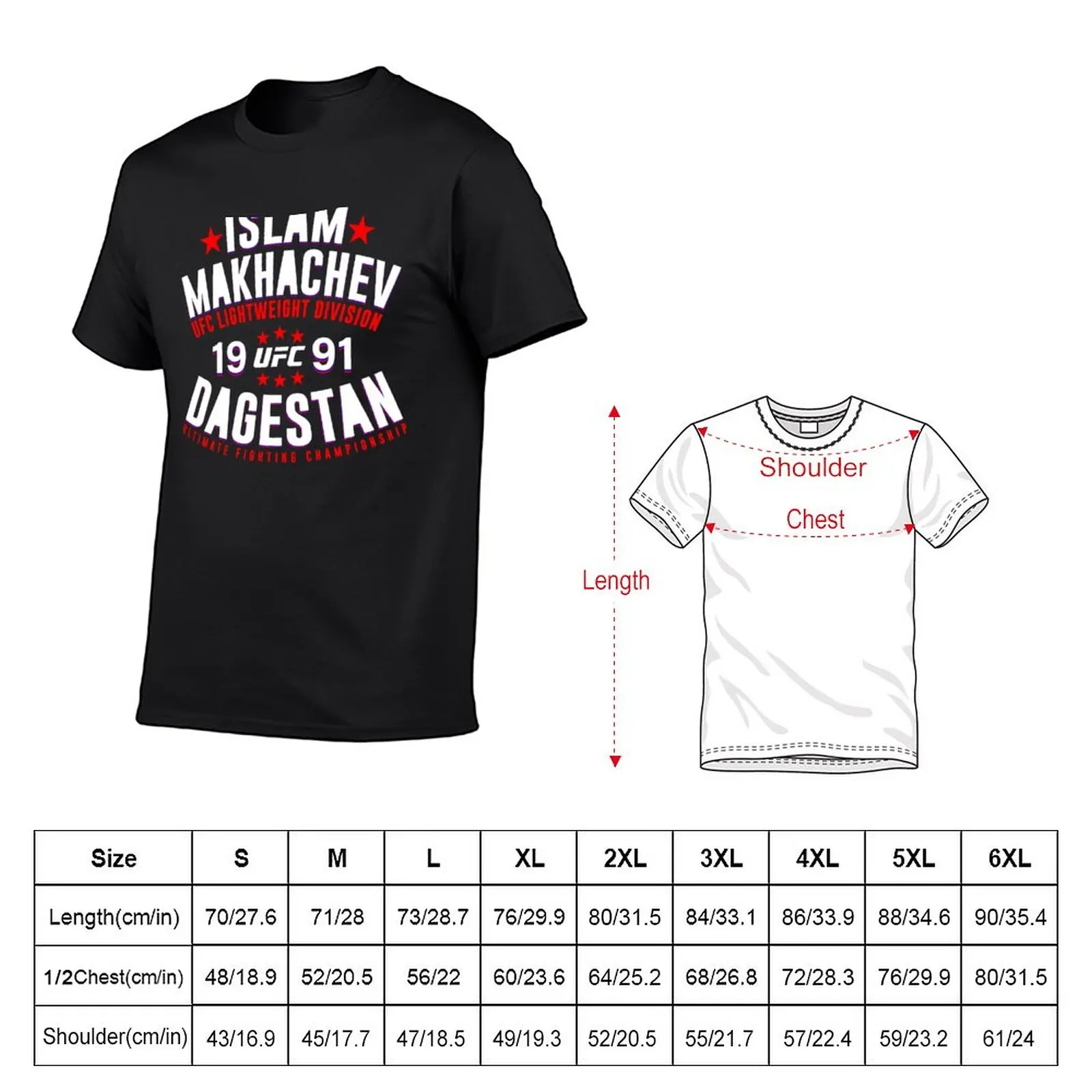 New Islam Makhachev Dagestan MMA T-Shirt black t shirt graphic t shirt mens clothing