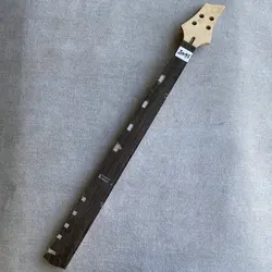 EN195 Custom Order Unfinished 4 String Electric Bass Neck Maple+Rosewood 24 Frets  Custom White BLock Inlay DIY Parts