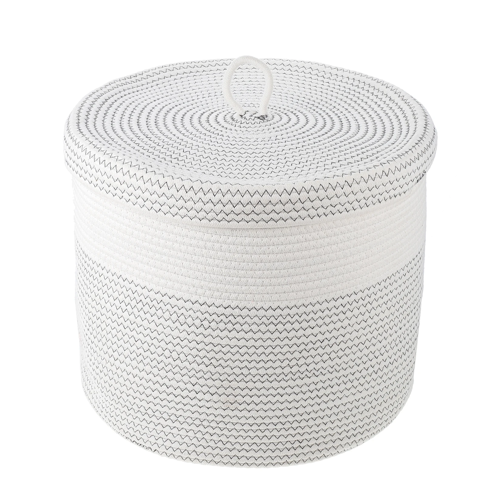

Cotton Rope Storage Baskets White Collapsible Laundry Toys Books Clothes ganizer Wardrobe Bedroom Closet Container Box
