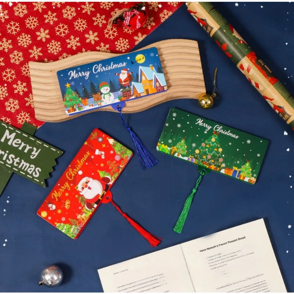 1pc Christmas Red Envelope，10 Card Position Cash Wallet Gift Card Christmas Surprise Party Greeting Card Money Box