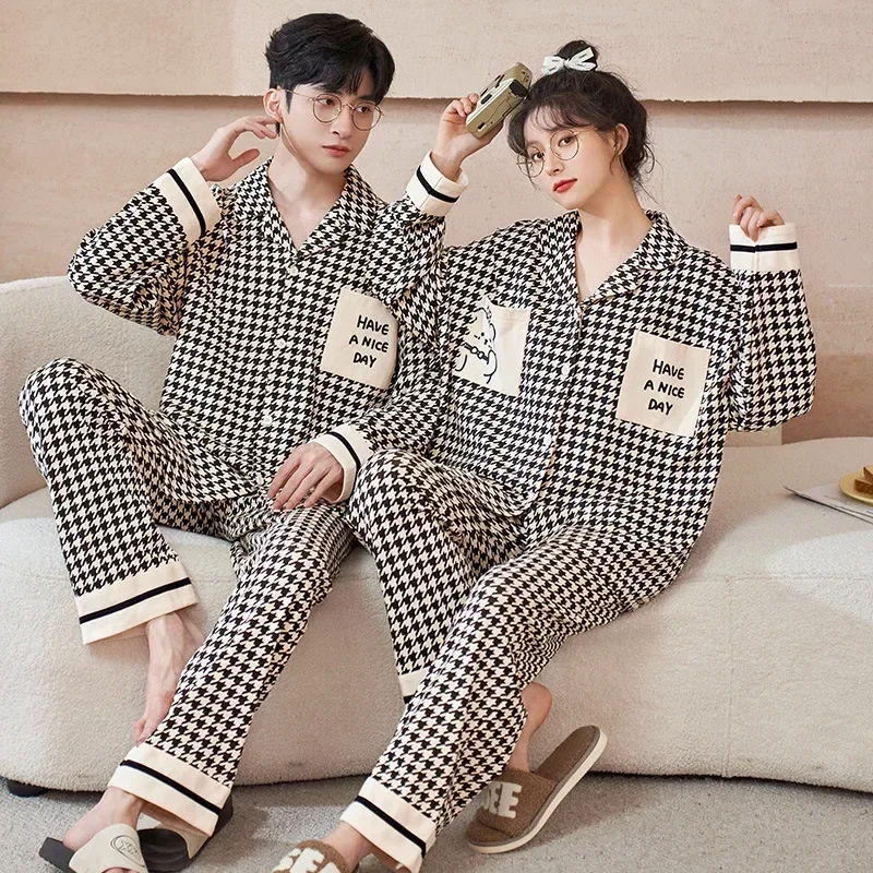 

Sleepwear Couple Clothing Homewear Spring Thin New Cardigan Comfortable Wearable Casual Stylish Versatile Loose Fit Large Size