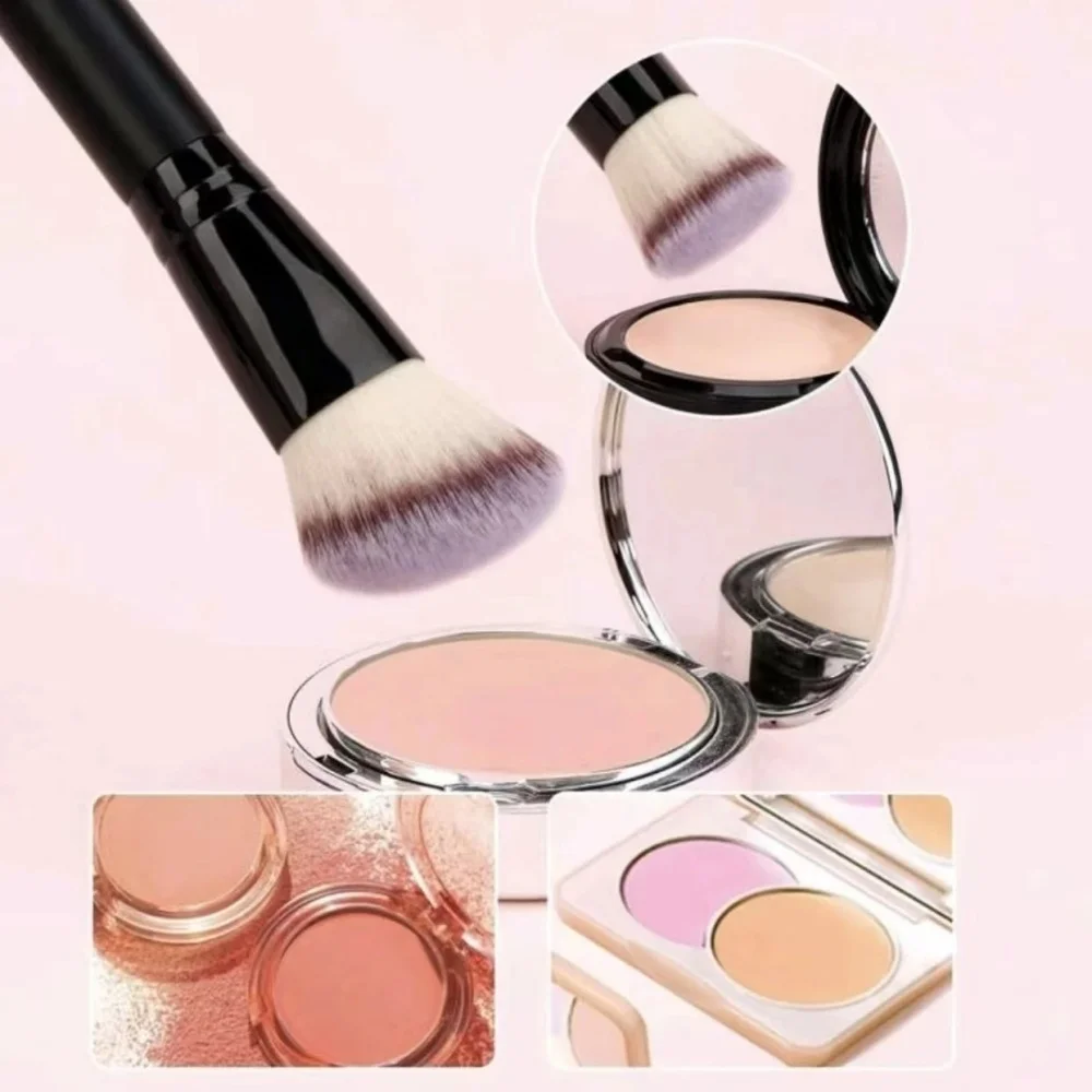 Double-Headed Facial Makeup Brush Multi Functional Blush Brush Professional Cosmetic Brush Portable Beginner Beauty Contour Tool