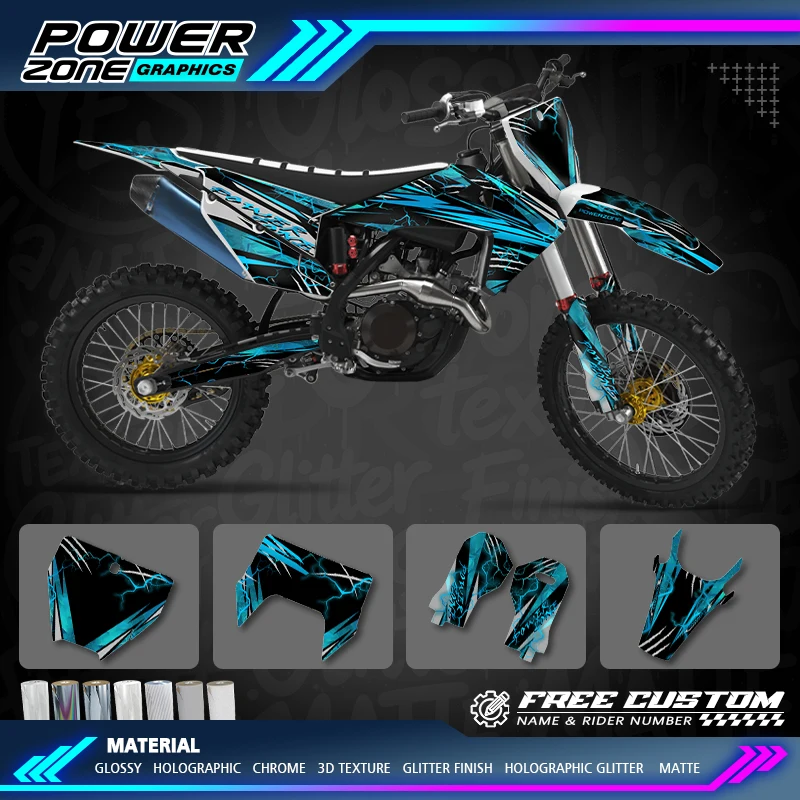 PowerZone Chrome Graphics Stickers For Husqvarna 2019 2020 2021 TC FC TX FX FS 2020 2021 2022 2023 TE FE Holographic 164