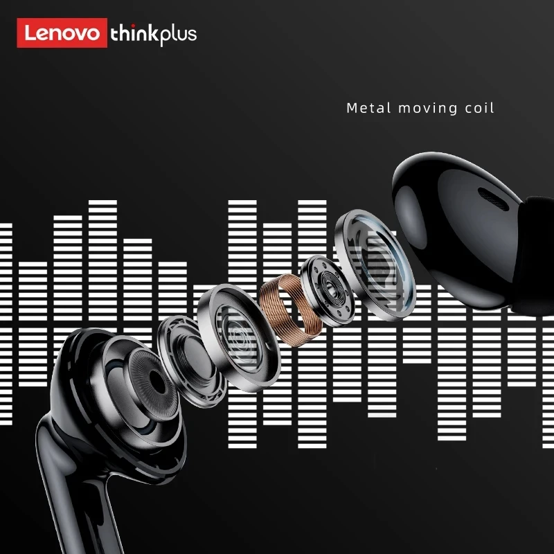 Lenovo Thinkplus XT88 auriculares intrauditivos Bluetooth con micrófonos duales, reducción de ruido estéreo, auriculares táctiles HIFI de graves