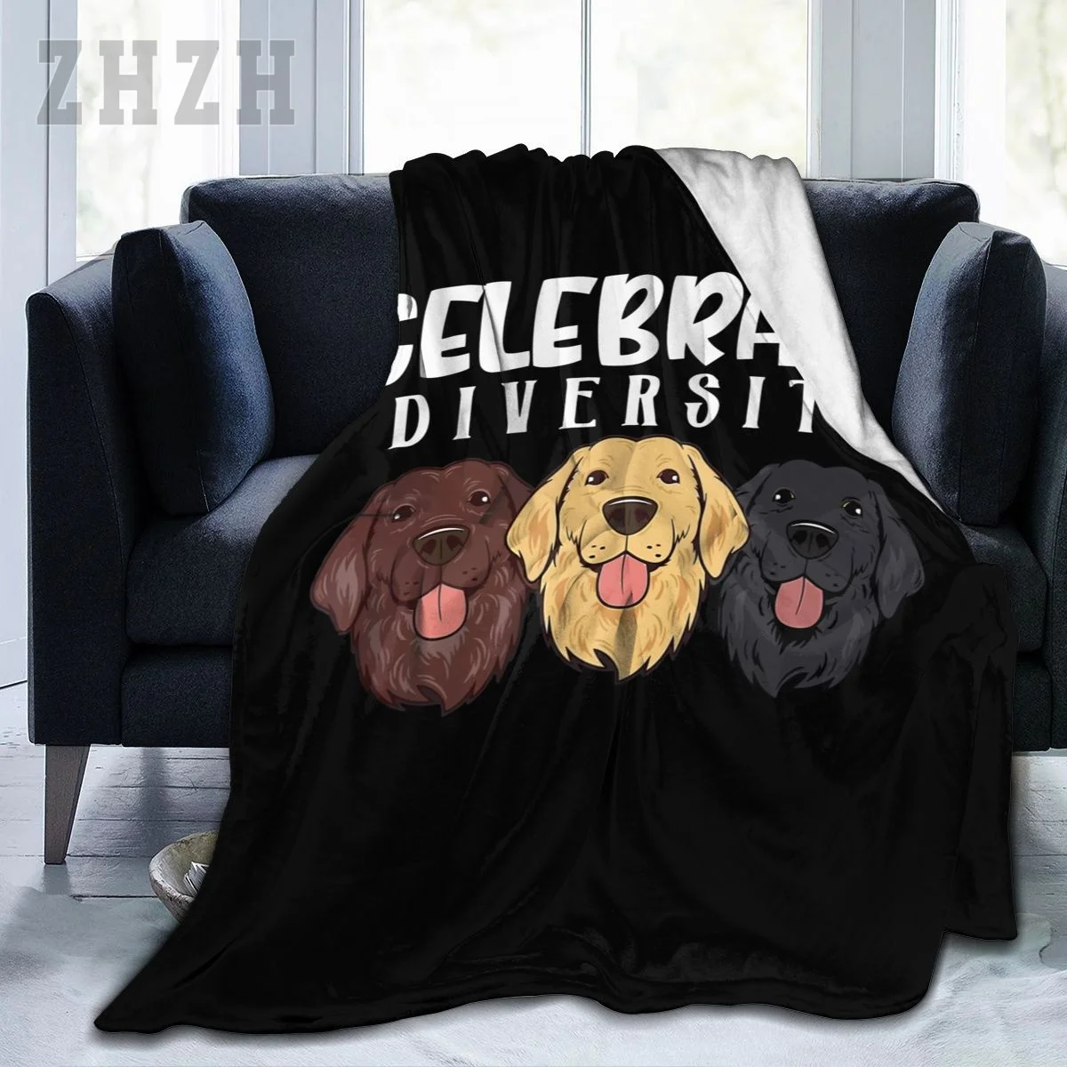 Blanket Celebrate Diversity Dog Funny Labrador Retriever Lover Gifts Flannel Multifunction Camping Sofa Cover Keep Warm