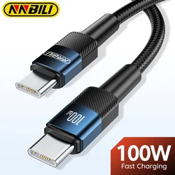 NNBILI 100W USB Type C To USB C Cable PD Fast Charging Charger Type-C Wire Cord For Macbook Samsung Xiaomi USBC Cable 1M 2M 
