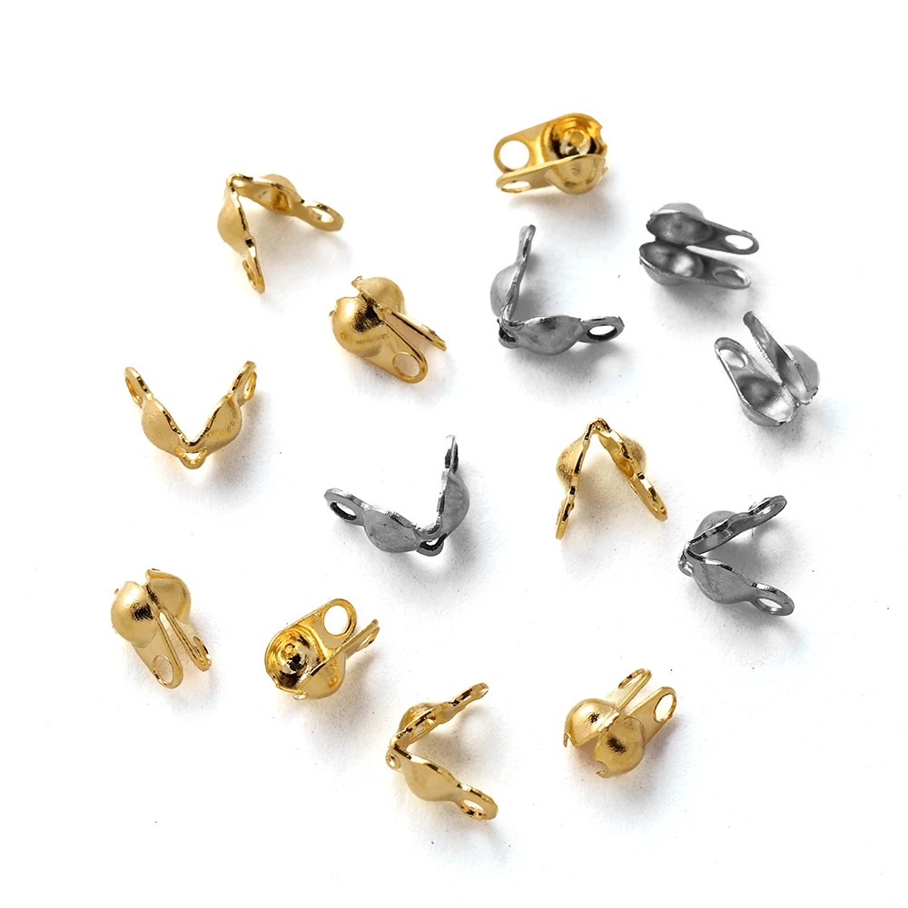 50/100pcs Stainless Steel Clasps Hooks For Necklace Bracelet Gold Color End Crimps Beads Connectors Findings Jewelry Supplies image 5