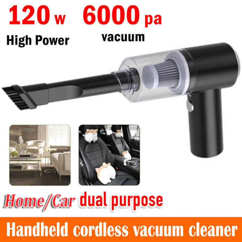 

120W 6KPa Car Auto Home Wireless Vacuum Cleaner Small Portable Cordless Handheld Vacuum Cleaner Built-in 2000mAh Rechargeable