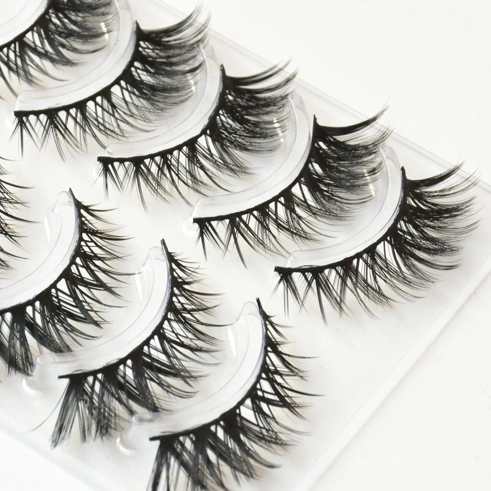 厚く繊細なつけまつげ フルストリップ ハードバンド ふわふわの束 自然なカール 7-13mm ミックスつけまつげ デイリーメイク