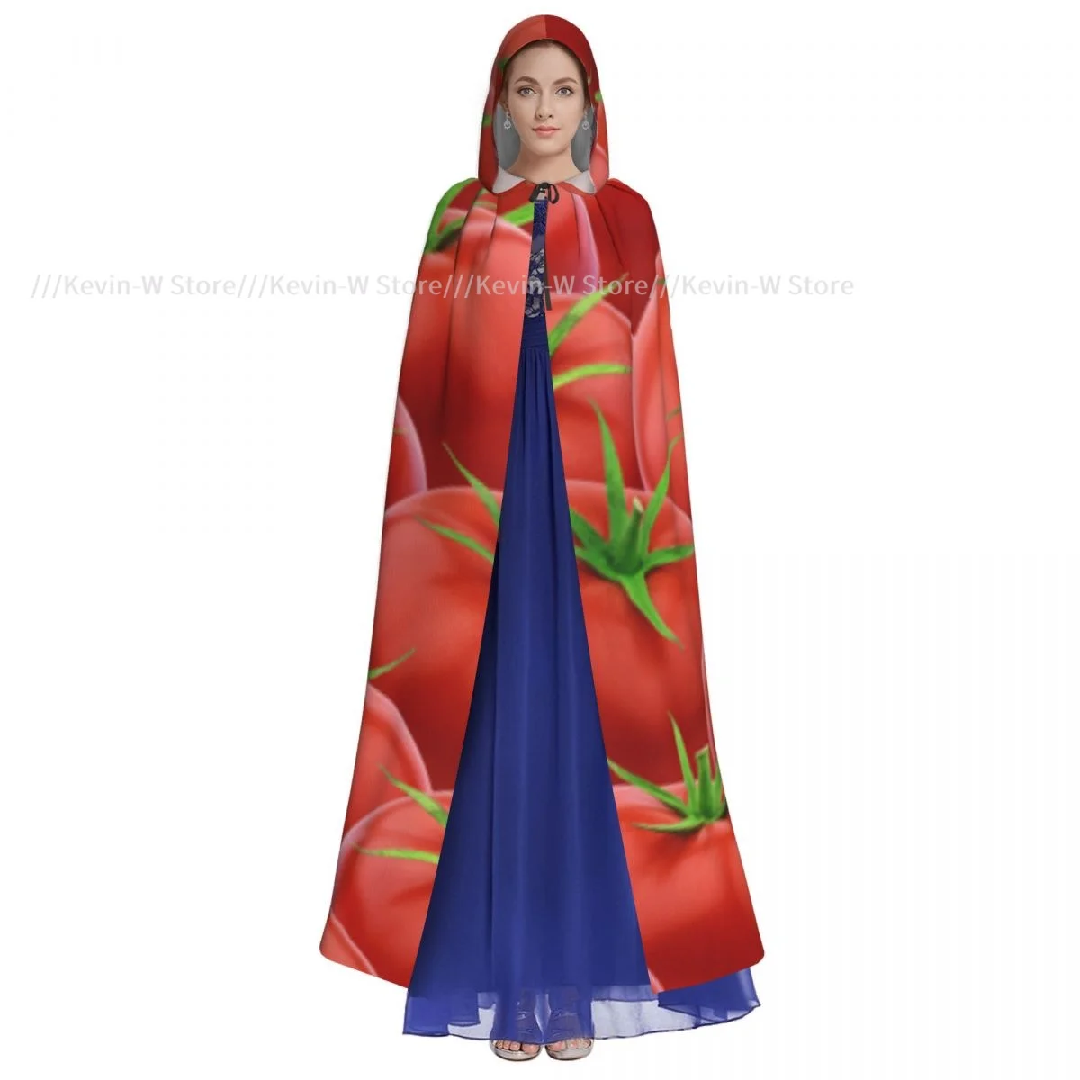 Tomatoes Hooded Cloak Polyester Unisex Witch Cape Costume Accessory