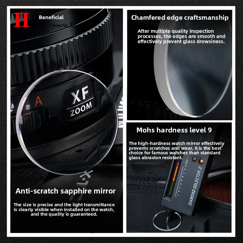 Зеркало с сапфировым стеклом для J12 H2570 H2569, женские часы, циферблат 29 мм, мужской циферблат 33 мм, сапфировый, устойчивый к царапинам, прозрачное стекло, линза