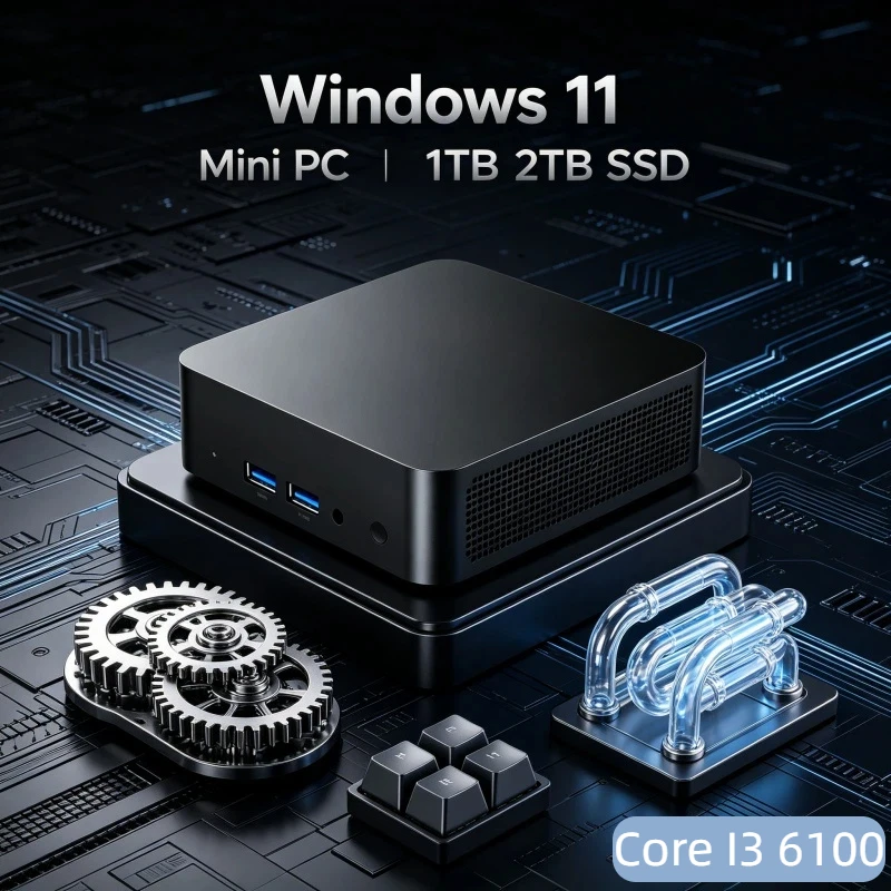 

Fine Core I3 6100 Windows 11 Pro Mini PC WiFi6 BT5.2 4K HD 1TB/2TB SSD 32GB RAM Office Gaming PC 3 Years Warranty