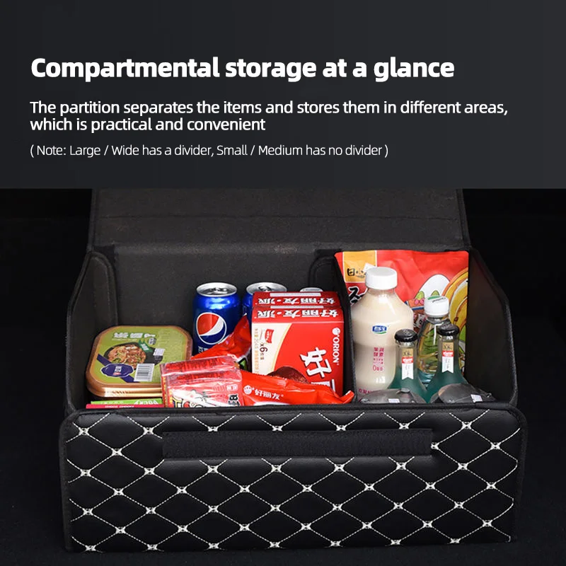 Car Trunk Storage Box PU Leather Car Foldable Storage Multiuse Portable Storage Organization Tool Car Trunk Bag Auto Storag Box