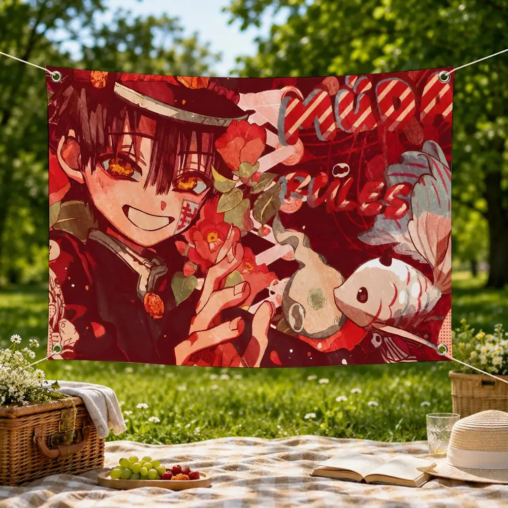 Anime T-Toilet bound Hanako-kun Flags Wall Hanging Flag Banner for Bedroom Dorm Party Festival Camping Indoor Outdoor Decor