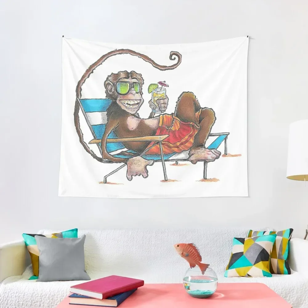 

Chilllin' Monkey Tapestry Bedroom Decoration Decorative Paintings Wall Carpet Cute Room Decor Tapestry