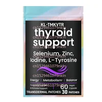 30 parches Parches transdermicos de apoyo para tiroides con yodo y magnesio para energía, metabolismo, enfoque, equilibrio de Cortisol