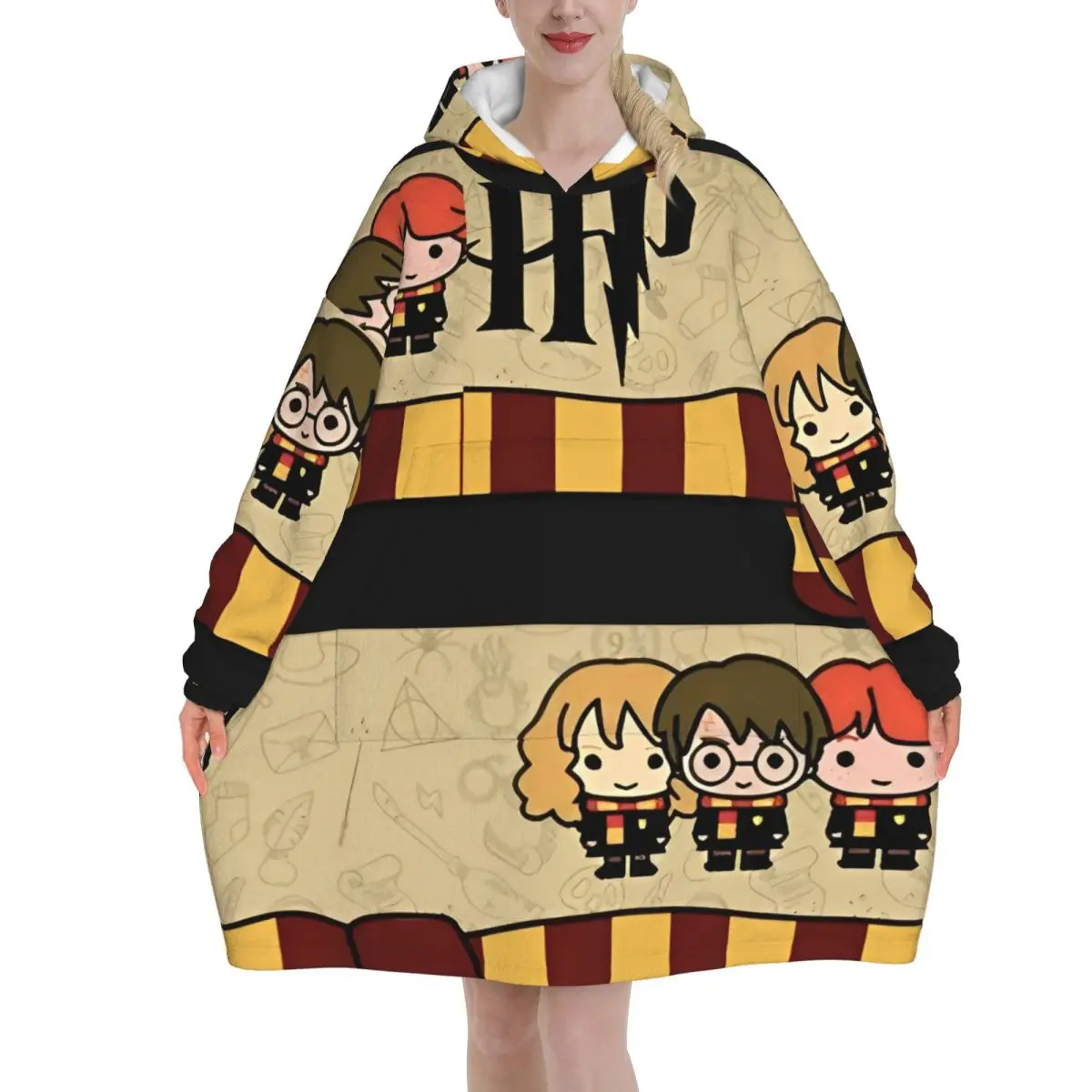 Sudadera con Capucha Tipo Manta de Harry Potter para Mujer y Hombre, Sudadera Extra Grande con Bolsillo