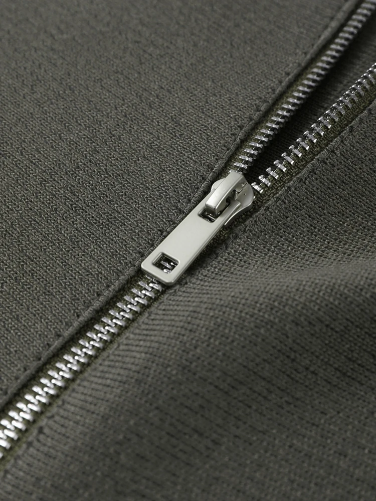 Y2K stojáček na zip pletená bomber bunda dámská elegantní dlouhý rukáv kabát dámská high street chic 2026 jaro dámské svrchní oblečení - náhled 6