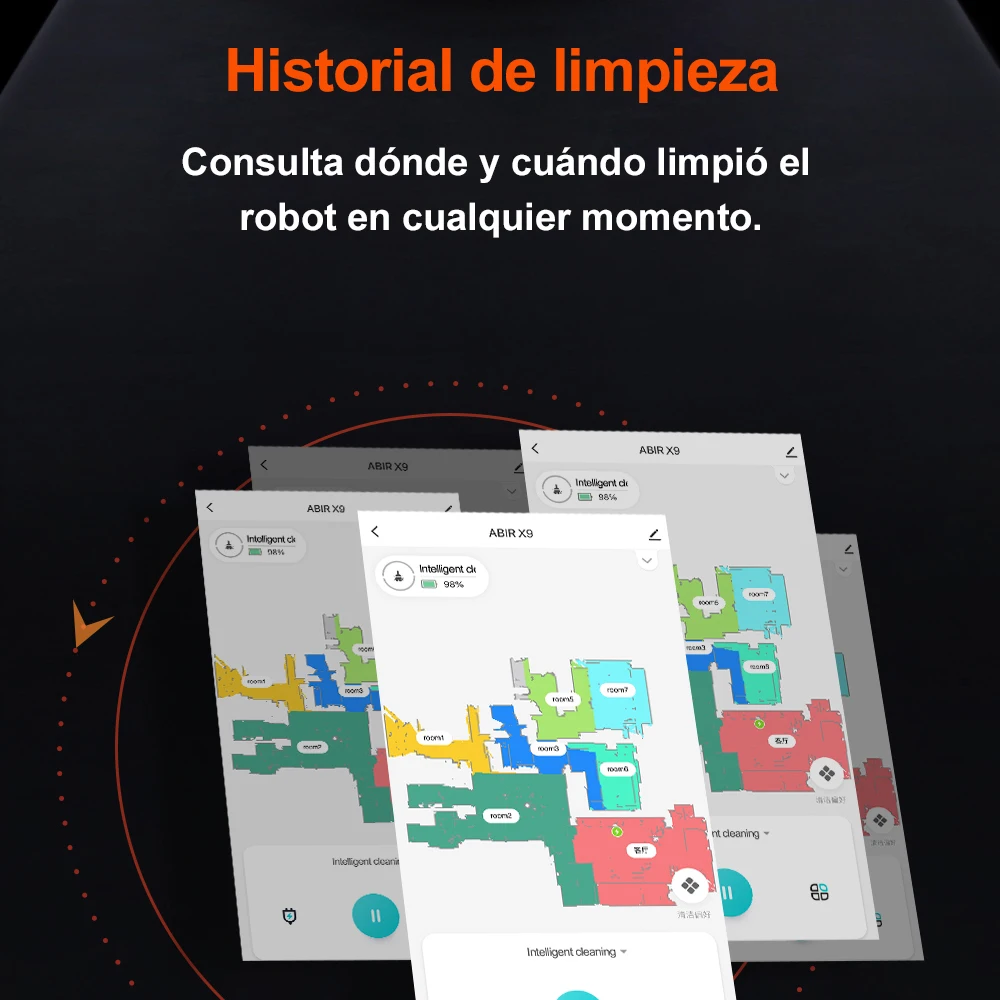 Robot Aspirador ABIR X9, Sistema Láser, Limpieza UV Doble, Tecnología Auto Carpet Boost, Mapas de Múltiples Pisos, Limpieza Personalizada por Habitaciones