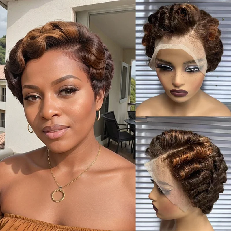 Short Pixie Cut Wig 13x4 Lace Front Hair Wigs for Black Women Pre Plucked