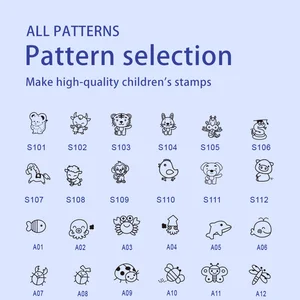 Custom Waterproof Stamp for Kindergarten, Personalized Student Paints, Baby Recorded Seal, Non -Fiery, Black, Blue, Red, White 11 Main Sales Stamps - №5