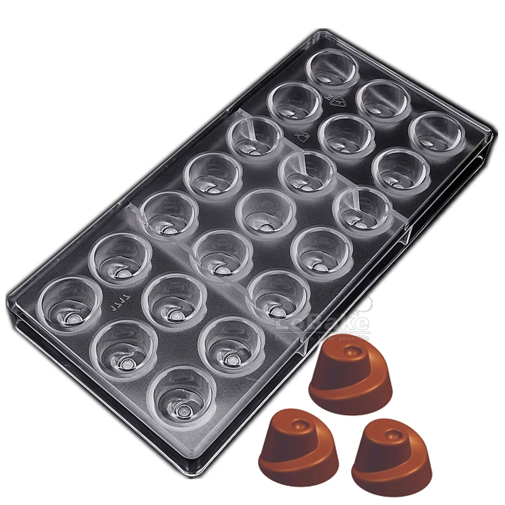 

21 Cavities Spiral Round Cube Mini Hill Shape PC Polycarbonate Chocolate Mold Ice Molds Candy Making DIY Baking