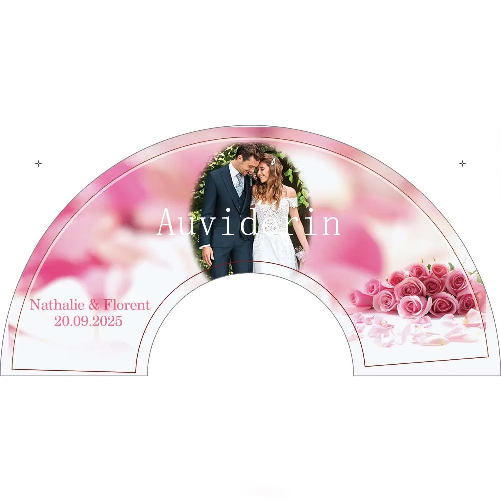 100Pcs Personalized Bamboo Folding Hand Fan Print Logo on Fabric for Promotion Art Activity Custom Fan for Anniverisity Party