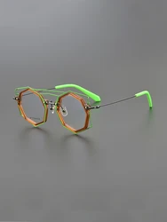 Niche design polygon personality glasses frame ultra-light retro fashion optical prescription myopia glasses anti-blue light