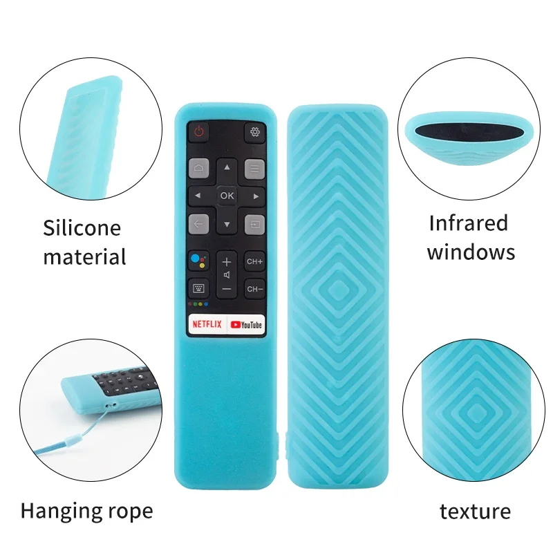 Silicone Case Cover Use For TCL RC802V Smart TV Remote Control 49P30FS 65P8S 55C715 Shockproof protective
